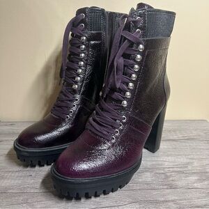 Vince Camuto Purple Leather Booties 7.5M